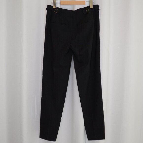 Vince Black Wool Tapered Trousers Adjustable Waist Sz 2 - Picture 3 of 7